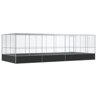 Aviary with Extension Silver 725x307x212 cm Steel