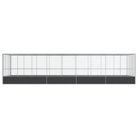 Aviary with Extension Silver 932x307x212 cm Steel