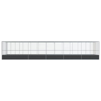Aviary with Extension Silver 1139x307x212 cm Steel