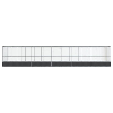 Aviary with Extension Silver 1139x307x212 cm Steel