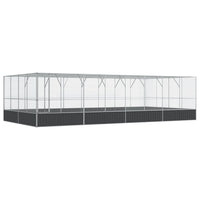 Aviary with Extension Silver 832x414x212 cm Steel