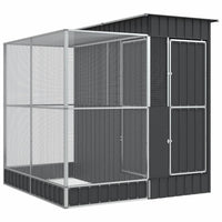 Aviary with Extension Silver 209x203x216 cm Steel