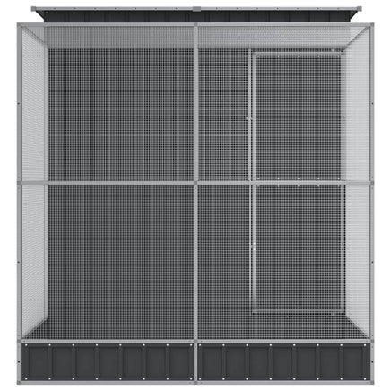 Aviary with Extension Silver 209x203x216 cm Steel