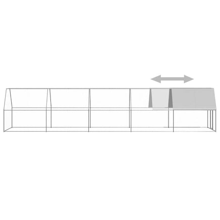 Chicken Cage 2x10x2 m Galvanised Steel