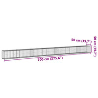 Gabion Basket with Cover 700x50x50 cm Galvanised Iron