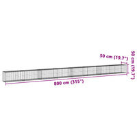 Gabion Basket with Cover 800x50x50 cm Galvanised Iron