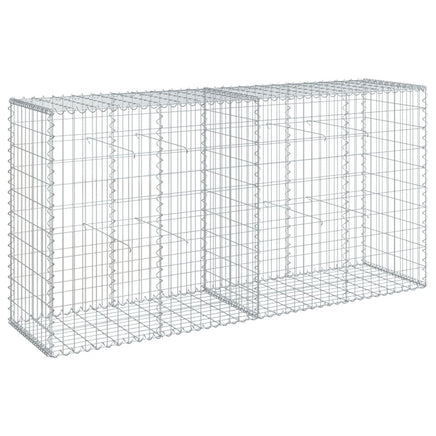 Gabion Basket with Cover 200x50x100 cm Galvanised Iron