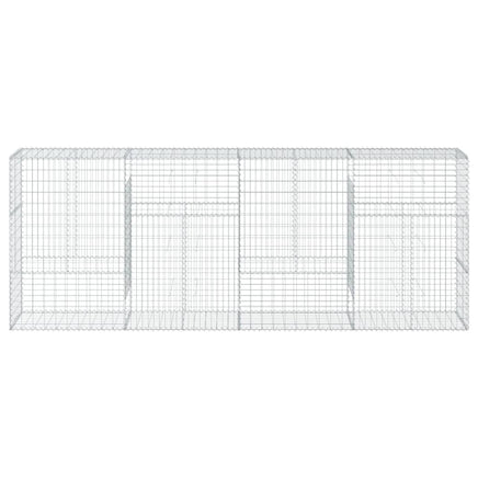 Gabion Basket with Cover 400x50x150 cm Galvanised Iron