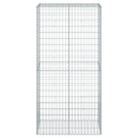 Gabion Basket with Cover 100x50x200 cm Galvanised Iron
