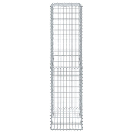 Gabion Basket with Cover 100x50x200 cm Galvanised Iron