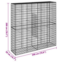 Gabion Basket with Cover 200x50x200 cm Galvanised Iron