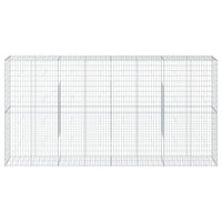 Gabion Basket with Cover 400x50x200 cm Galvanised Iron