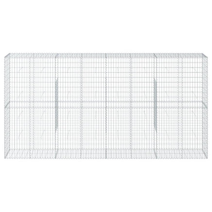 Gabion Basket with Cover 400x50x200 cm Galvanised Iron