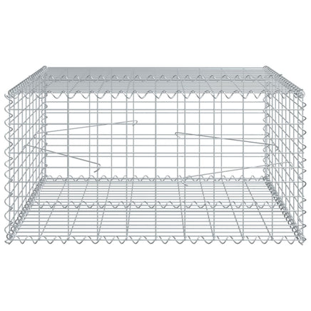 Gabion Basket with Cover 100x100x50 cm Galvanised Iron