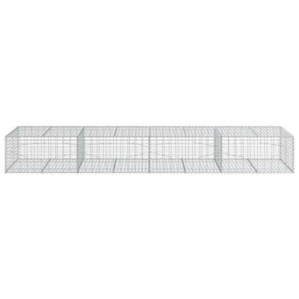 Gabion Basket with Cover 400x100x50 cm Galvanised Iron