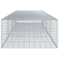 Gabion Basket with Cover 400x100x50 cm Galvanised Iron