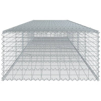 Gabion Basket with Cover 500x100x50 cm Galvanised Iron