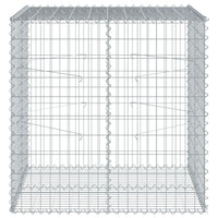 Gabion Basket with Cover 100x100x100 cm Galvanised Iron