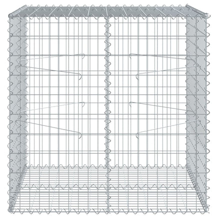 Gabion Basket with Cover 100x100x100 cm Galvanised Iron