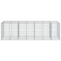 Gabion Basket with Cover 350x100x100 cm Galvanised Iron