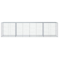 Gabion Basket with Cover 400x100x100 cm Galvanised Iron
