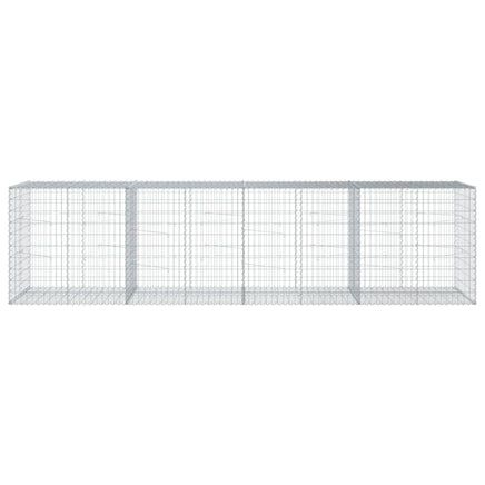 Gabion Basket with Cover 400x100x100 cm Galvanised Iron