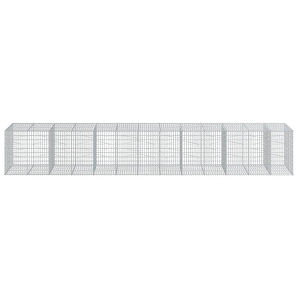 Gabion Basket with Cover 650x100x100 cm Galvanised Iron