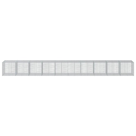 Gabion Basket with Cover 1000x100x100 cm Galvanised Iron