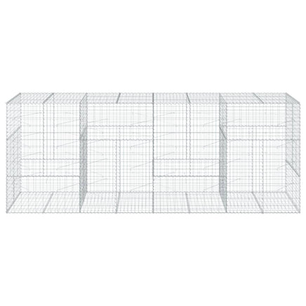 Gabion Basket with Cover 400x100x150 cm Galvanised Iron