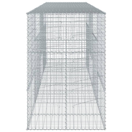 Gabion Basket with Cover 400x100x150 cm Galvanised Iron