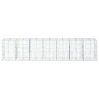 Gabion Basket with Cover 700x100x150 cm Galvanised Iron