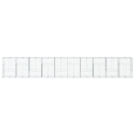 Gabion Basket with Cover 1000x100x150 cm Galvanised Iron