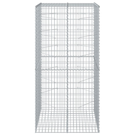 Gabion Basket with Cover 100x100x200 cm Galvanised Iron