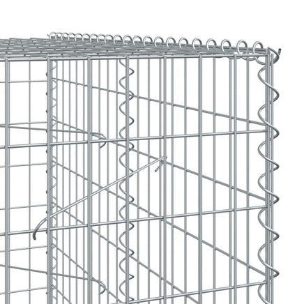 Gabion Basket with Cover 100x100x200 cm Galvanised Iron