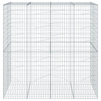 Gabion Basket with Cover 200x100x200 cm Galvanised Iron