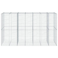 Gabion Basket with Cover 350x100x200 cm Galvanised Iron