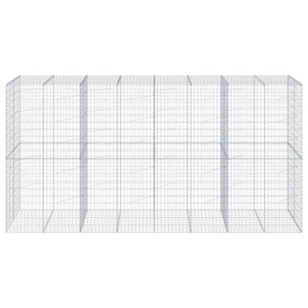 Gabion Basket with Cover 400x100x200 cm Galvanised Iron