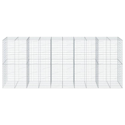 Gabion Basket with Cover 500x100x200 cm Galvanised Iron