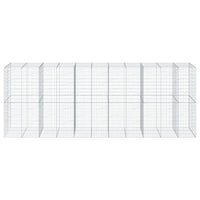 Gabion Basket with Cover 550x100x200 cm Galvanised Iron