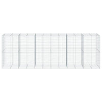 Gabion Basket with Cover 600x100x200 cm Galvanised Iron