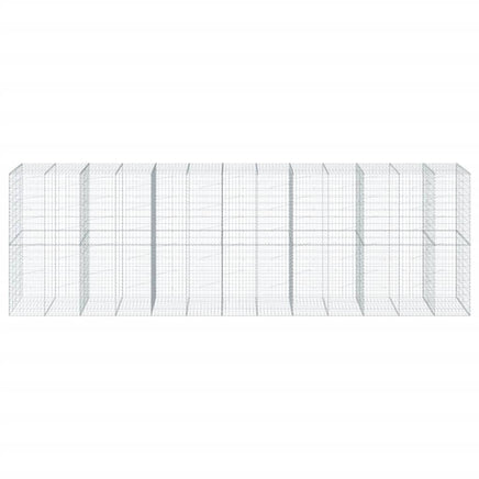 Gabion Basket with Cover 650x100x200 cm Galvanised Iron