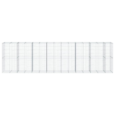 Gabion Basket with Cover 750x100x200 cm Galvanised Iron
