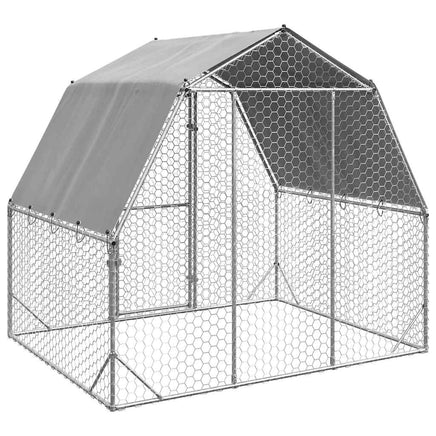 Chicken Run with Roof 2.5x2x2.25 m Galvanised Steel