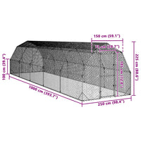 Chicken Run 2.5x10x2.25 m Galvanised Steel