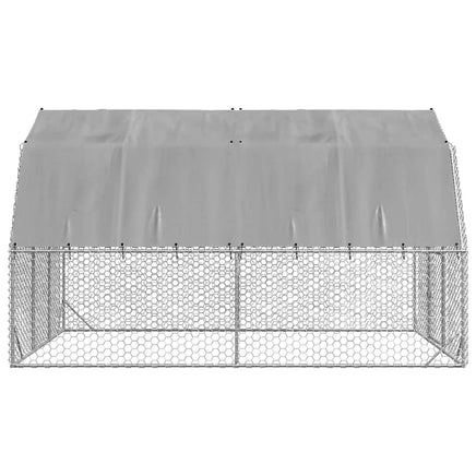 Chicken Run with Roof 2.5x4x2.25 m Galvanised Steel