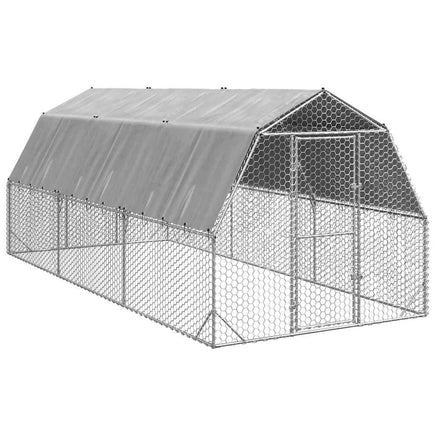 Chicken Run with Roof 2.5x6x2.25 m Galvanised Steel