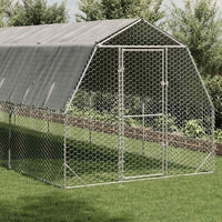 Chicken Run with Roof 2.5x6x2.25 m Galvanised Steel