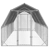 Chicken Run with Roof 2.5x6x2.25 m Galvanised Steel