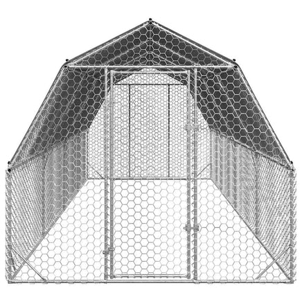 Chicken Run with Roof 2.5x8x2.25 m Galvanised Steel