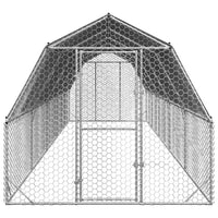 Chicken Run with Roof 2.5x10x2.25 m Galvanised Steel